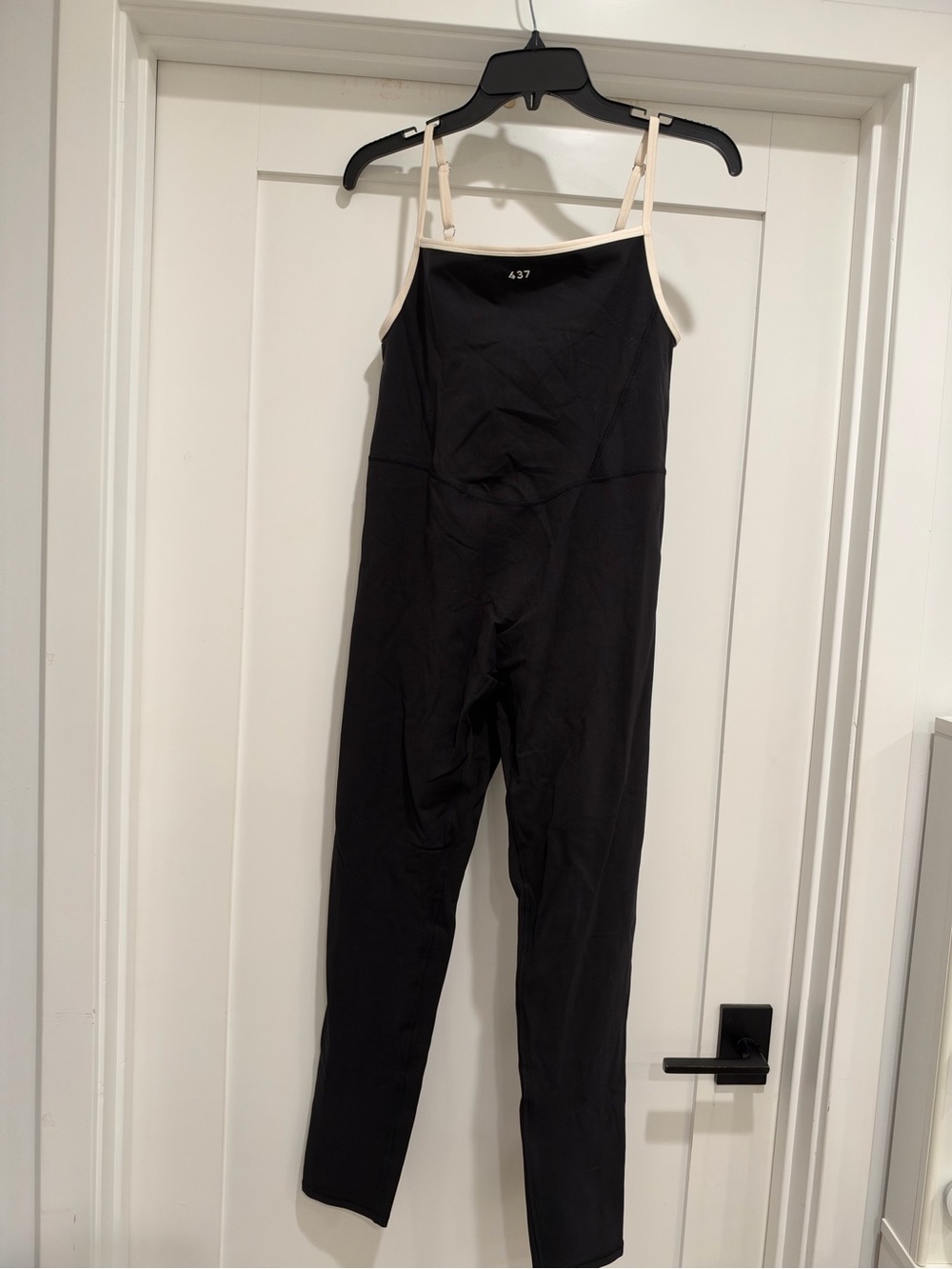 437 Black Cami Jumpsuit with Contrast Straps